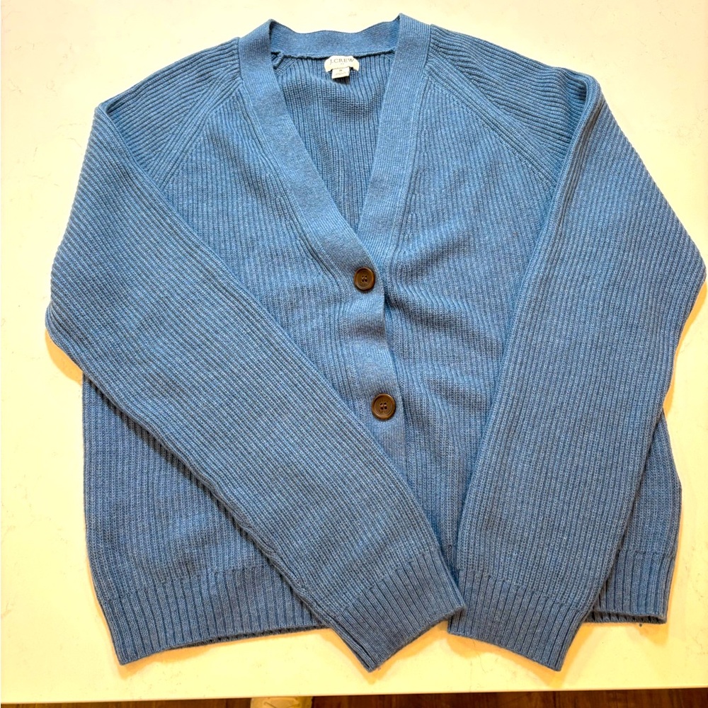 J Crew Blue Button-Up Women's Sweater